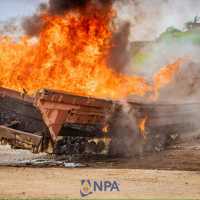 NPA and Western Naval Command Destroy Illicit Fuel Boat in Sekondi-Takoradi